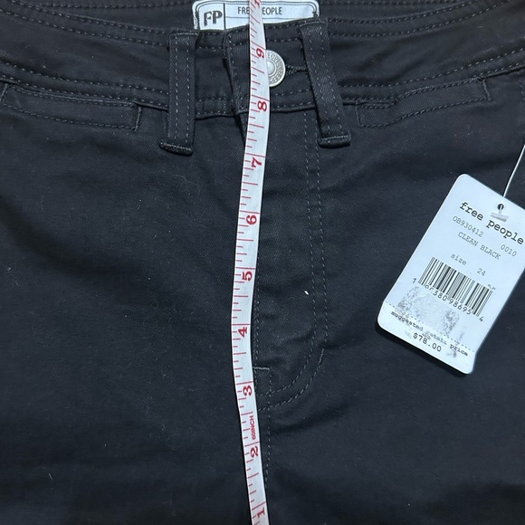 Free People Womens W 24 Black So Chic Biker Shorts Raw Edge Fringe Hems - Picture 7 of 10